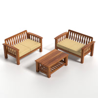Raiden 4 Seater Solid Wood Sofa (Honey Finish)