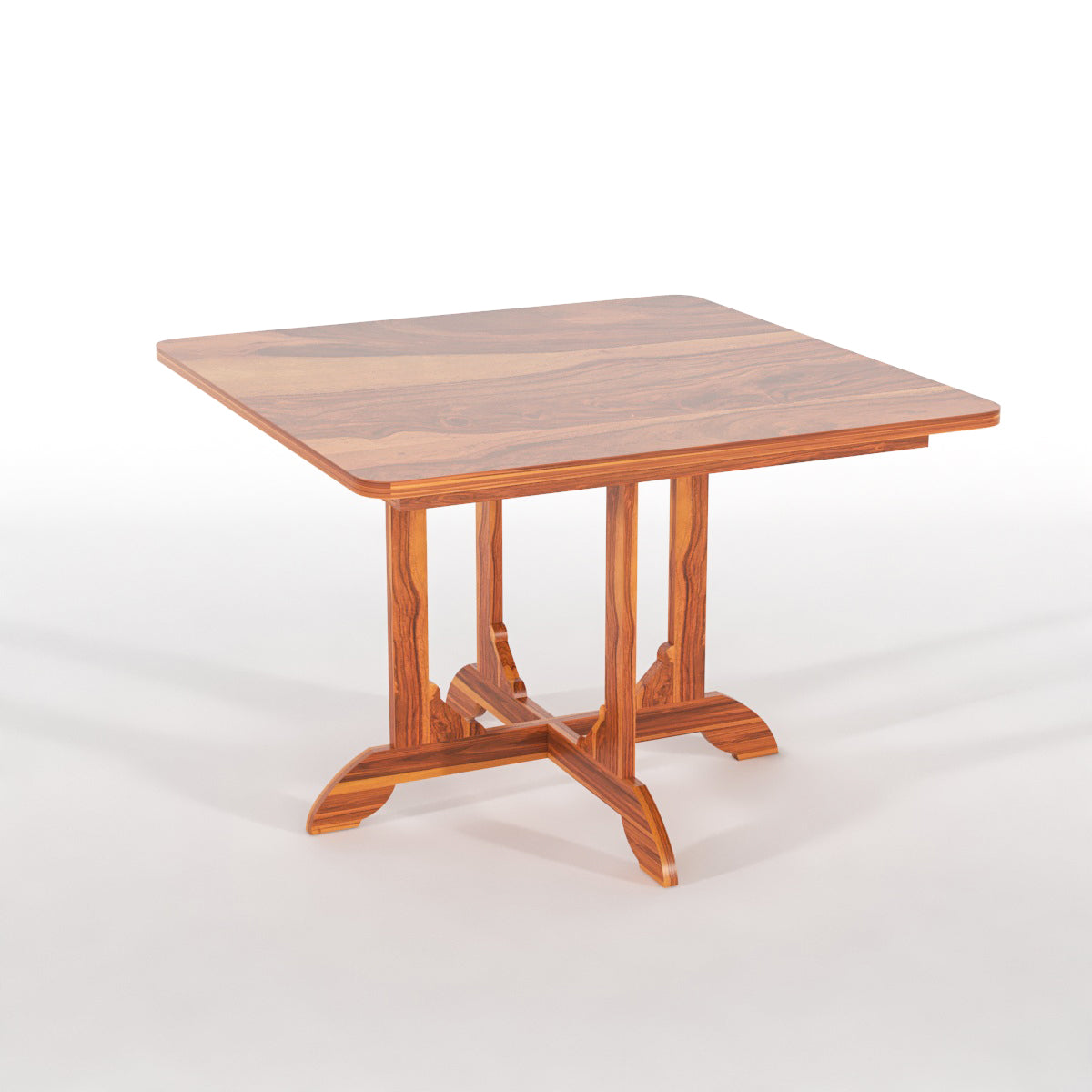Virello Sheesham Wood Dining Set 4 Seater (Honey Finish)