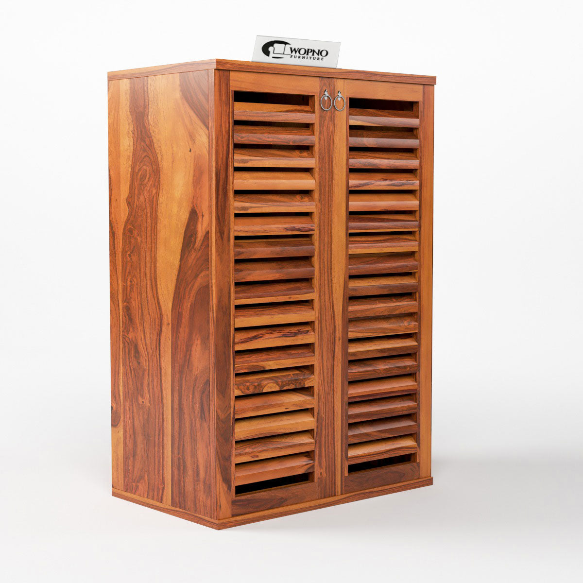 Aurvin Solid Sheesham Wood Shoe Rack  (Honey Finish)