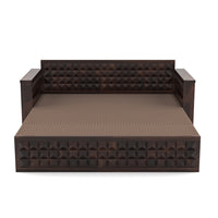 Orvan Solid  Sheesham Wooden 3 Seater diamond Sofa Cum Bed  (Walnut ,Finish )