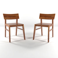 Torric Solid  Sheesham Wooden Two Dining Chair Set (Honey Finish)
