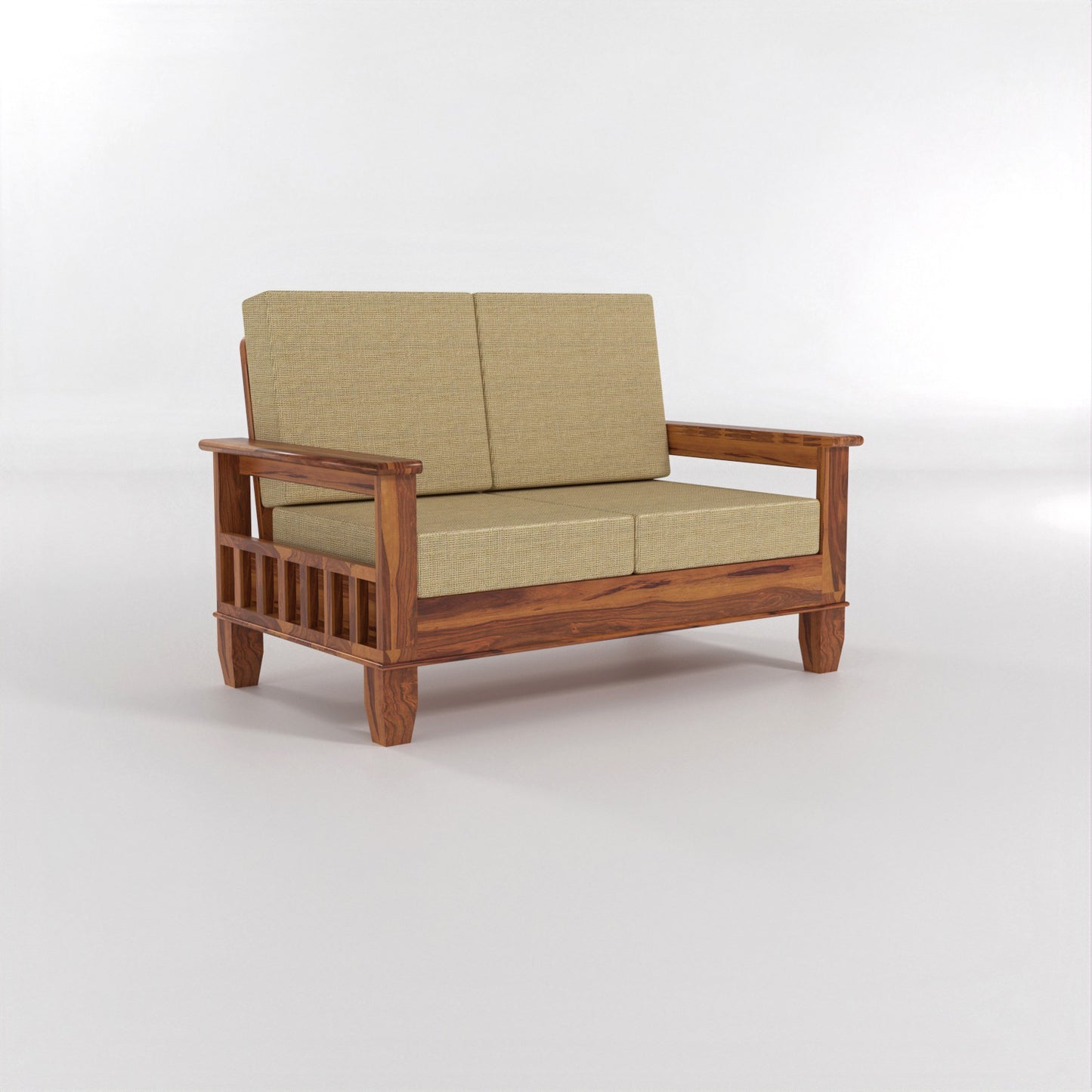 Trivralionel 6  Seater Solid Sheesham Wood Sofa Set 3+2+1 (Honey Finish)