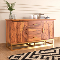 Pentros Sheesham Wood Cabinet and Sideboard (Honey Finish)