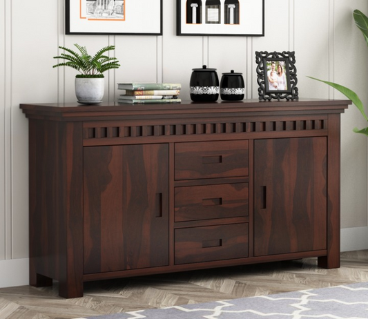 Nivorin Sheesham Wood Cabinet and Sideboard (Walnut Finish)