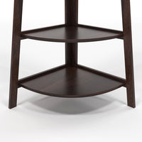 Zentor Solid Sheesham Wood 5 Tier Corner Ladder Shelf Floor Standing (Walnut Finish))