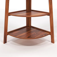 Zentor Solid Sheesham Wood 5 Tier Corner Ladder Shelf Floor Standing (Honey Finish))