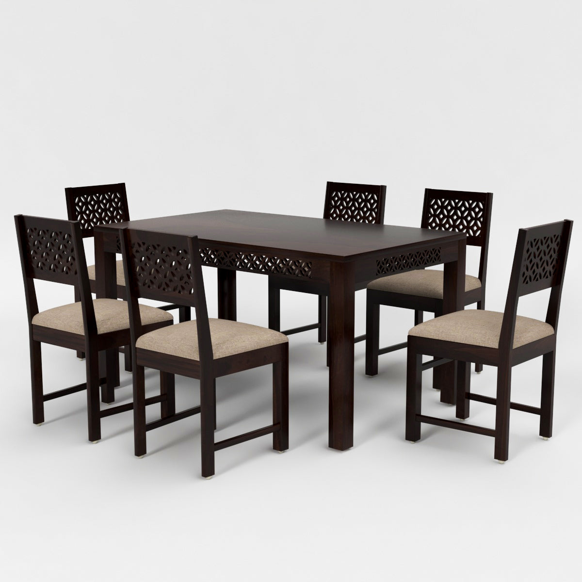 Velora Sheesham Wood Dining Set 6 Seater (Walnut Finish)