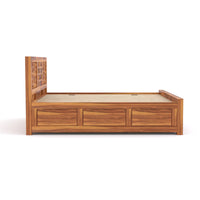 Eltrion Sheesham Wood King Size Bed With Storage (Honey Finish)