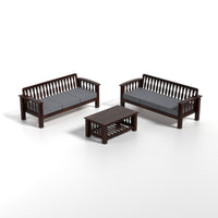 Raiden 3+3 Seater Solid Wood Sofa (Walnut Finish)