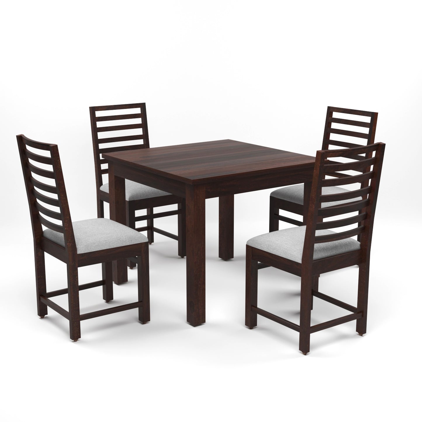 Lorveth Sheesham Wood Dining Set 4 Seater 34x34x30 (Walnut Finish)