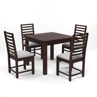 Lorveth Sheesham Wood Dining Set 4 Seater 34x34x30 (Walnut Finish)