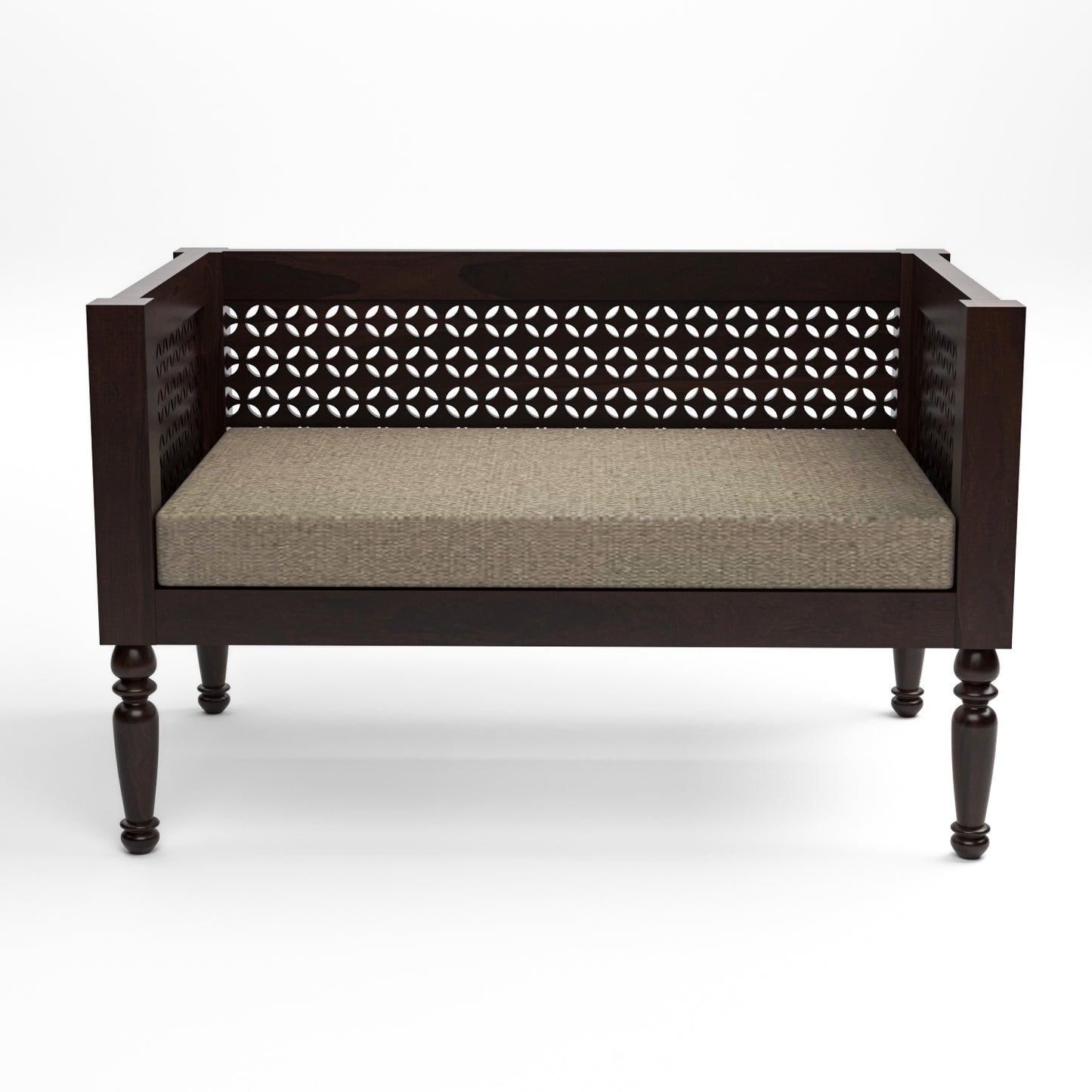 Lorian  Solid Sheesham Wooden 2 Seater Sofa Set  (Walnut  Finish)
