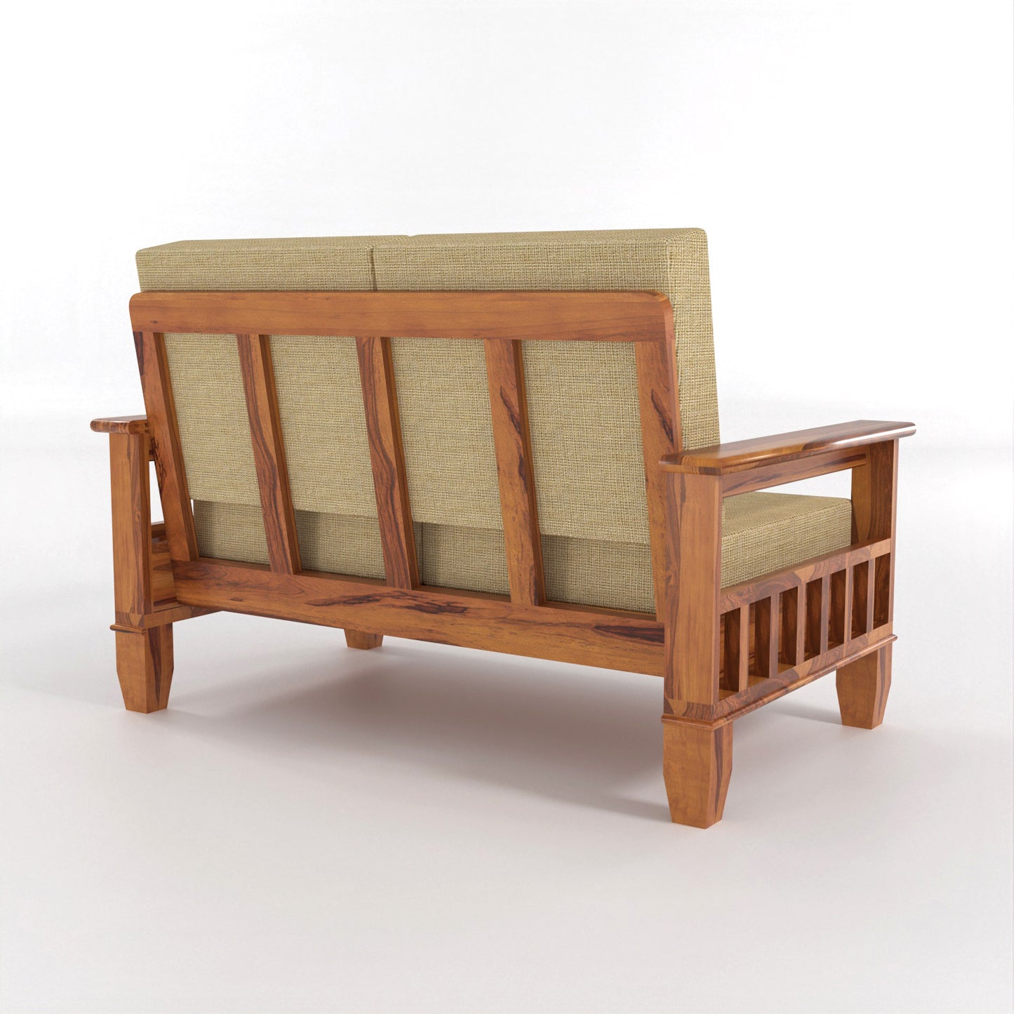 Trivralionel 4 Seater Solid Sheesham Wood Sofa Set (Honey Finish)