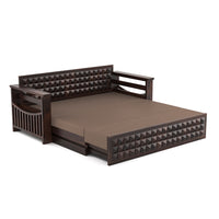 Orvan Solid  Sheesham Wooden 3 Seater diamond Sofa Cum Bed  (Walnut ,Finish )