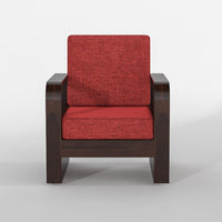 Wovian Solid Sheesham Wooden 1 Seater Sofa Set (Walnut Finish)