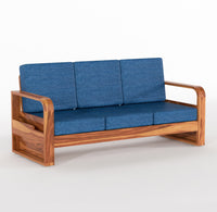 Calven Sheesham Wooden 3 Seater Sofa Set (Honey Finish)