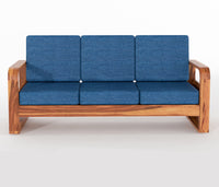 Calven Sheesham Wooden 3 Seater Sofa Set (Honey Finish)