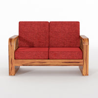 Juvric Solid Sheesham Wooden 2 Seater Sofa Set (Honey Finish)