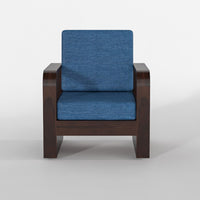Wovian Solid Sheesham Wooden 1 Seater Sofa Set (Walnut Finish)