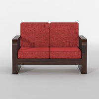 Juvric Solid Sheesham Wooden 2 Seater Sofa Set (Walnut Finish)