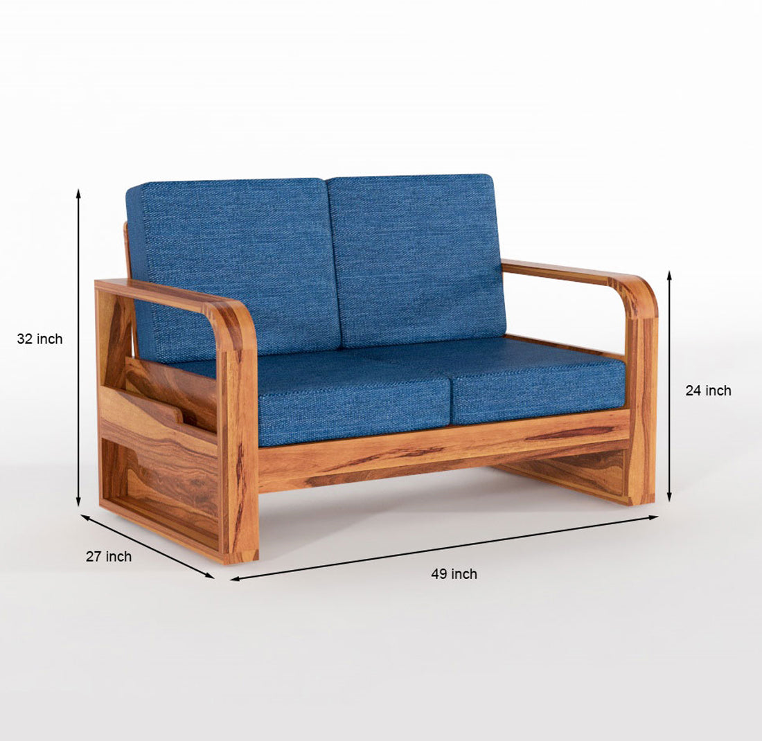 Orynel Sheesham Wooden 4 Seater Sofa Set (Honey Finish)