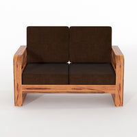Juvric  Solid Sheesham Wooden 2 Seater Sofa Set (Honey Finish)