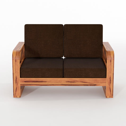 Juvric  Solid Sheesham Wooden 2 Seater Sofa Set (Honey Finish)