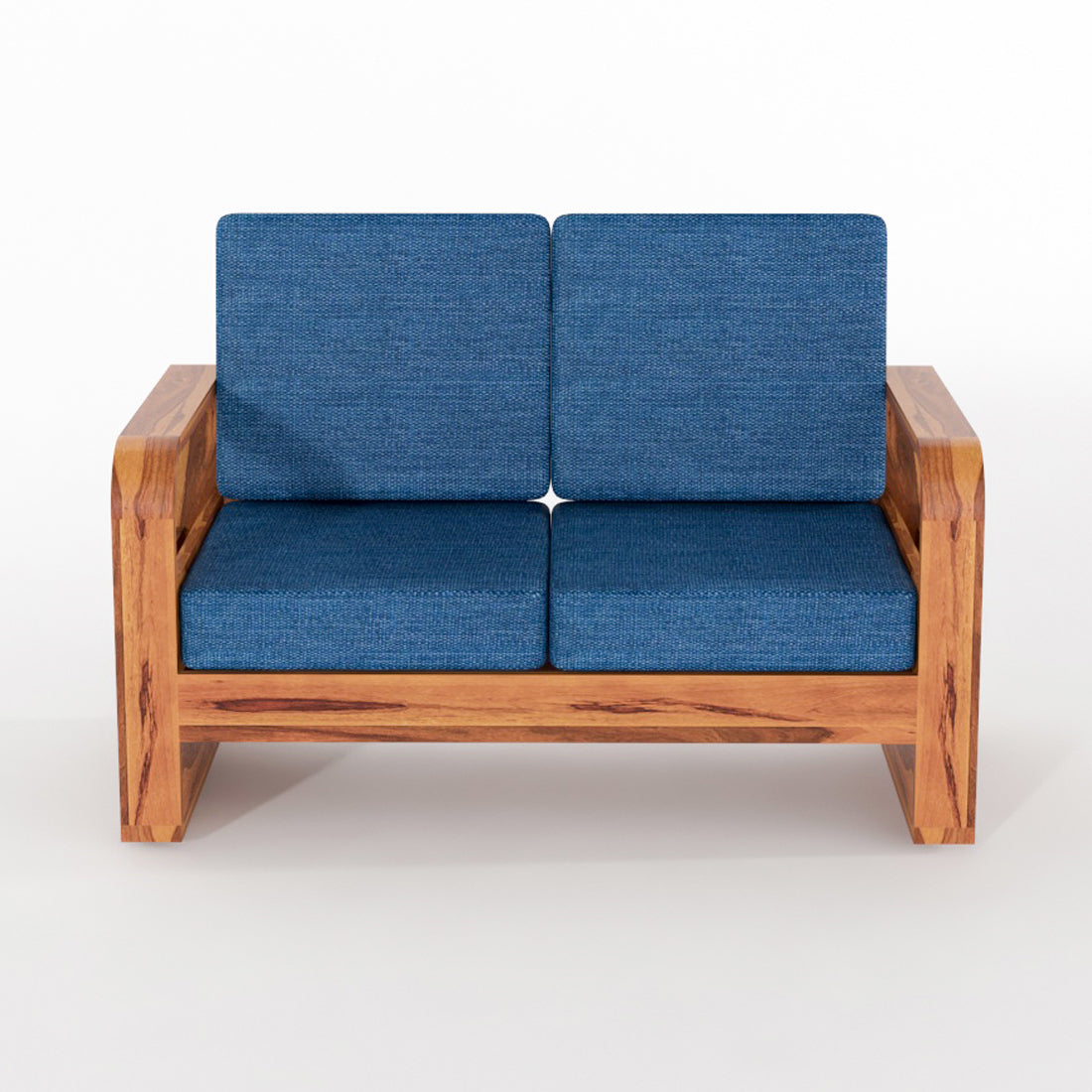 Juvric  Solid Sheesham Wooden 2 Seater Sofa Set (Honey Finish)