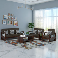 Zandor Sheesham Wooden 6 Seater Sofa Set (Walnut Finish)