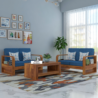 Orynel Sheesham Wooden 4 Seater Sofa Set (Honey Finish)