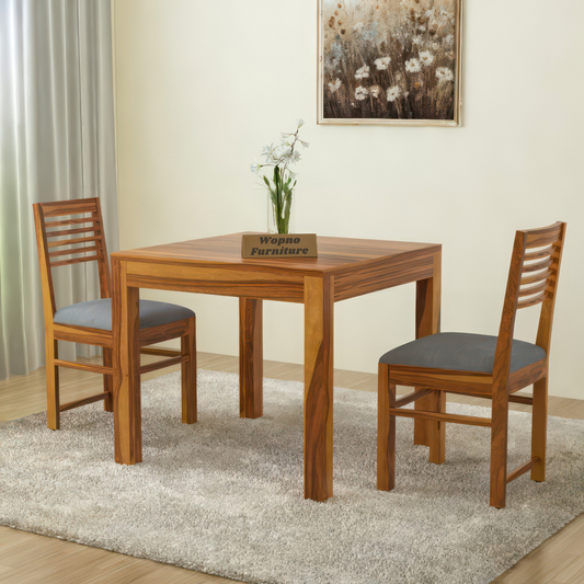 Norvik Sheesham Wood Dining Set 2 Seater (Honey Finish)