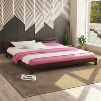 Umrel Solid Sheesham Wood Queen  Size Bed Without Storage (Walnut . Finish)