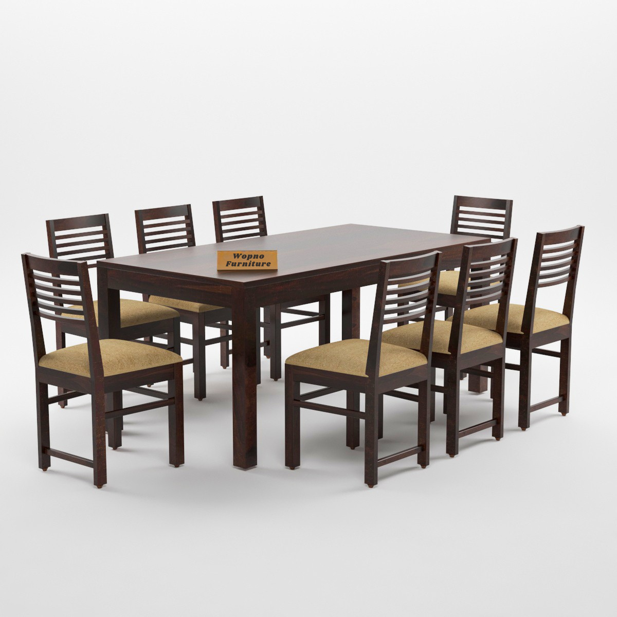 Norvik Sheesham Wood Dining Set 8 Seater (Walnut Finish)