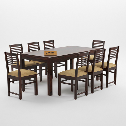 Norvik Sheesham Wood Dining Set 8 Seater (Walnut Finish)