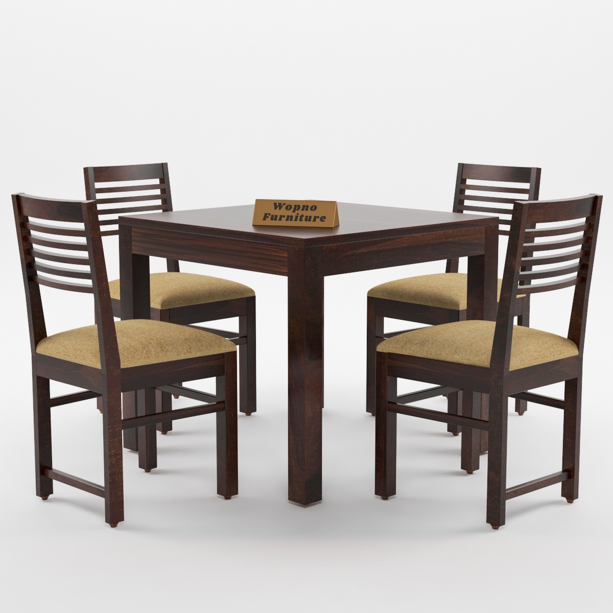 Norvik Sheesham Wood Dining Set 4 Seater (Walnut Finish)