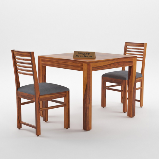 Norvik Sheesham Wood Dining Set 2 Seater (Honey Finish)