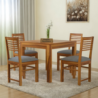 Norvik Sheesham Wood Dining Set 4 Seater (Honey Finish)