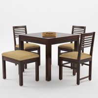Norvik Sheesham Wood Dining Set 4 Seater With Bench (Walnut Finish)