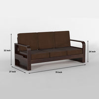 Zandor Sheesham Wooden 6 Seater Sofa Set (Walnut Finish)