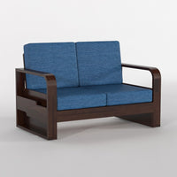 Juvric Solid Sheesham Wooden 2 Seater Sofa Set (Walnut Finish)