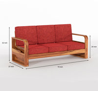 Brivon Sheesham Wooden 5 Seater Sofa Set (Honey Finish)