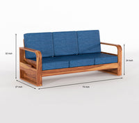 Brivon Sheesham Wooden 5 Seater Sofa Set (Honey Finish)