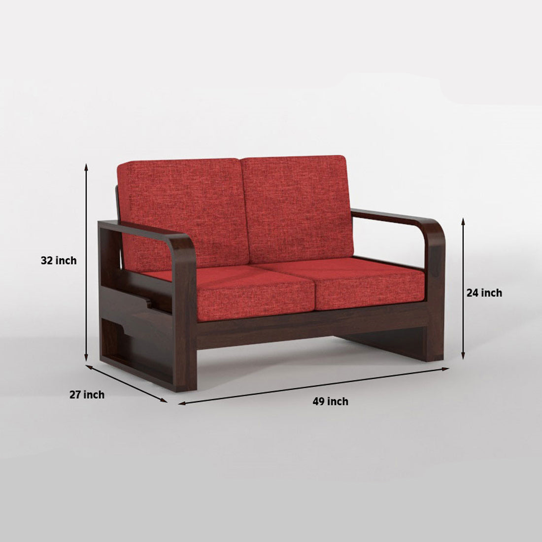 Orynel Sheesham Wooden 4 Seater Sofa Set (Walnut Finish)