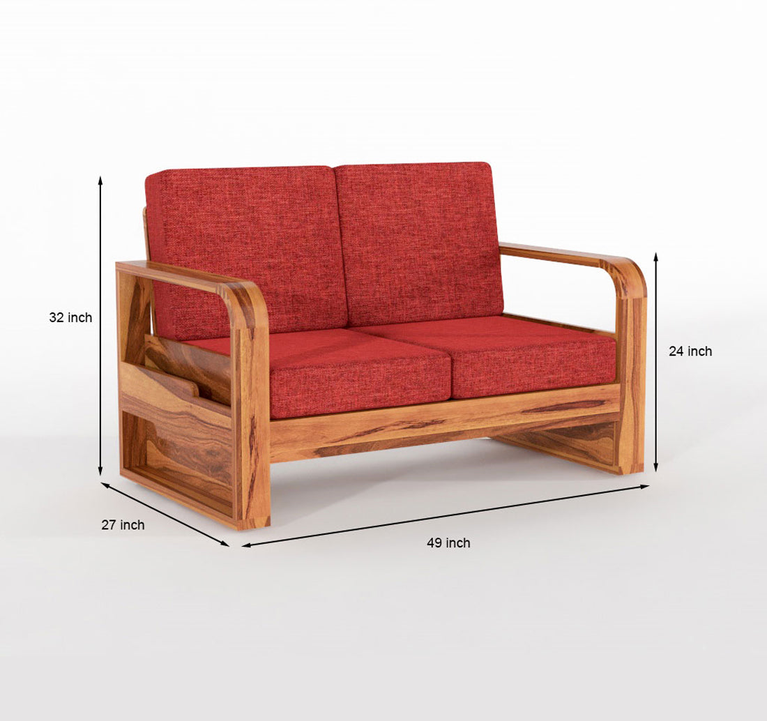 Orynel Sheesham Wooden 4 Seater Sofa Set (Honey Finish)