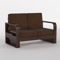 Juvric Solid Sheesham Wooden 2 Seater Sofa Set (Walnut Finish)