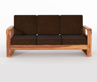 Brivon Sheesham Wooden 5 Seater Sofa Set (Honey Finish)