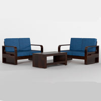 Orynel Sheesham Wooden 4 Seater Sofa Set (Walnut Finish)