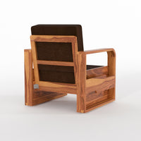 Wovian Solid Sheesham Wooden 1 Seater Sofa Set (Honey  Finish)